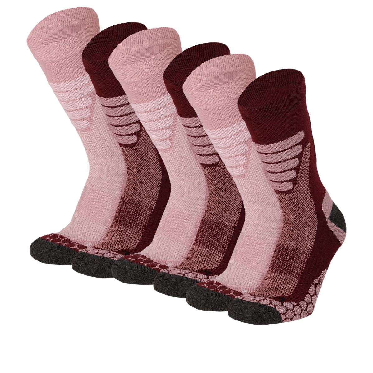 Xtreme Wandelsokken 6-pack Multi Burgundy-35/38