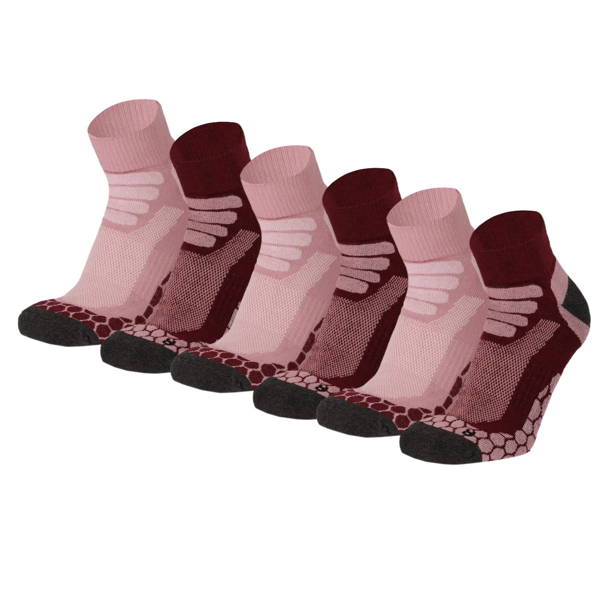 Xtreme Wandelsokken Quarter 6-pack Multi Burgundy-39/42