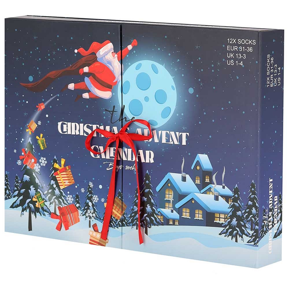 Apollo Sokken Adventskalender Kinderen - Kerst - 12 paar sokken-One size (31/36)