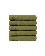 The One Handdoek Voordeelpakket 450 gram 50x100 cm Olive Green (5 stuks)