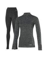 Heatkeeper Thermoset Dames Premium - Thermoshirt + Thermo Legging - Zwart Melange