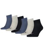 Puma Quarter Sokken Plain 6-pack Navy / Grey / Nightshadow Blue 