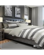 The One Dekbedovertrek Stripe Dark Grey / Light Grey