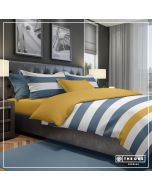 The One Dekbedovertrek Stripe Indigo / Gold