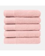 The One Handdoek Deluxe 50x100  550 gr Zalm roze (5 stuks)