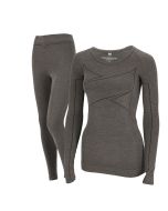 Xtreme Thermoset Dames Merino Wol - Thermoshirt + Thermolegging - Grey Melange
