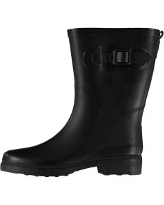 XQ Dames Rubberen Regenlaarzen met Riem Zwart 