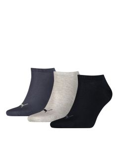 Puma sokken invisible 3-pack Marine Grijs Blauw