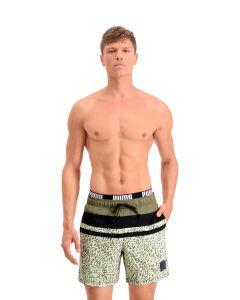Puma Zwembroek Heritage Stripe Mid Moss Green Combo