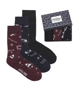 Jack & Jones Kerst Sokken Giftbox 3-pack JACSNOWFLAKE