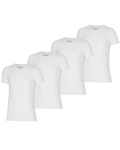 Apollo Bamboe Basic t-shirt heren v-neck Bamboo Wit 4-pack