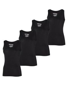Apollo Dames Bamboe Hemdje Singlet Basic Bamboo 4-pack Zwart