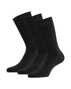Apollo Bamboe Sokken Hoog Basic Bamboo Antraciet Melange 3 paar