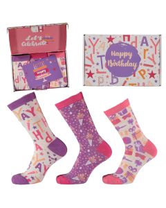 Apollo Sokken Giftbox Verjaardag Dames Party met gratis wenskaart