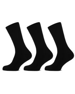 Basset Merinowollen Sokken Comfort 3-pack Zwart
