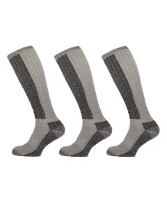 Basset Thermosokken Kniehoogte Merinowol 3-pack Off White Black
