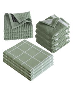 Byrklund Keukenset Clean & Dry Jade - 12 delig - Theedoeken, Keukendoeken & Vaatdoeken