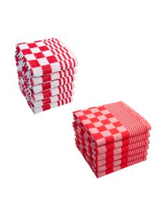 Byrklund Keuken- en Theedoeken set Clean Rood - 12 delig
