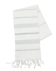 The One Towelling Hamamdoek Wit/Grijs