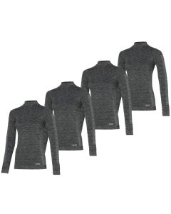Heatkeeper Thermoshirt Lange Mouw Dames Premium 4-pack Zwart Melange