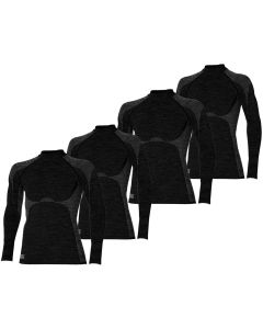 Heatkeeper Thermoshirt Lange Mouw Heren Premium 4-pack Zwart Melange