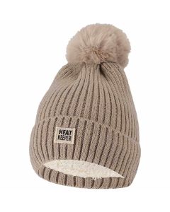 Heatkeeper Thermo Muts met Pompon Dames Beige Melange