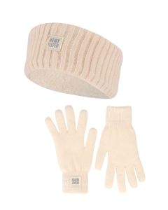 Heatkeeper Dames Winter Set - Hoofband + Handschoenen - Off White