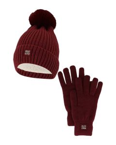 Heatkeeper Dames Winter Set - Muts + Handschoenen - Burgundy