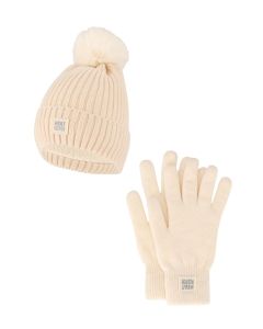 Heatkeeper Dames Winter Set - Muts + Handschoenen - Off White