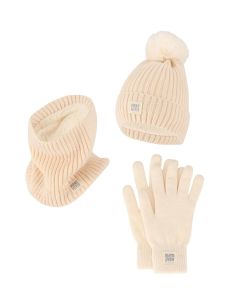 Heatkeeper Dames Winter Set - Muts + Handschoenen + Nekwarmer - Off White