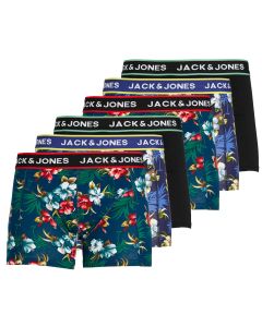 Jack & Jones Boxershorts JACFLOWER Trunks 6-pack Zwart / Navy
