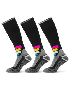 Poederbaas Skisokken Compressie Technical Pro Merino 3-pack Zwart