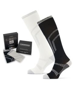 Poederbaas Skisokken Giftbox 2-pack Black/White