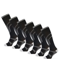 Poederbaas Skisokken Lightweight 6-pack Zwart