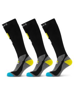 Poederbaas Skisokken Technical Bamboo Freeride 3-pack Zwart