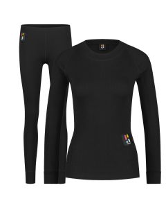 Poederbaas Thermoset Dames Pro- Thermoshirt + Thermolegging - Zwart