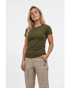 Poederbaas Outdoor T-Shirt Dames SOLX Merinowol Olive Green