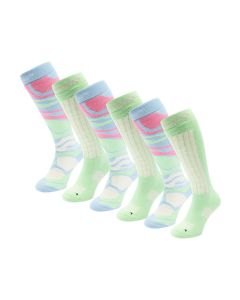 Poederbaas Skisokken Dames 6-pack Ice Blue