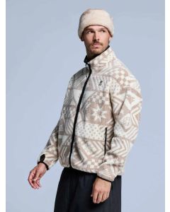 Poederbaas Sherpa Jacket Heren Four Seasons AOP White Multi