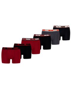 Puma Boxershorts 6-pack Burgundy / Black