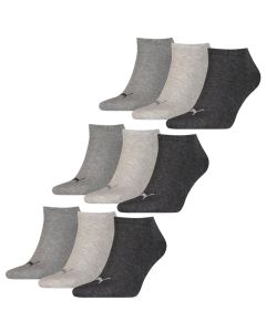 Puma Sneakersokken Plain 9-pack Antraciet Melange