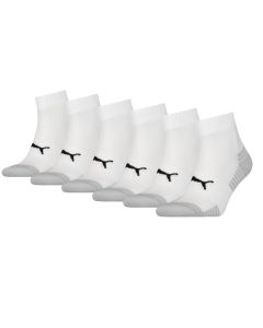 Puma Sport Cushioned Quartersokken 6-pack Wit
