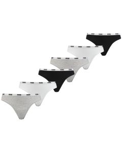 Puma String Dames Zwart/Wit/Grijs 6-Pack