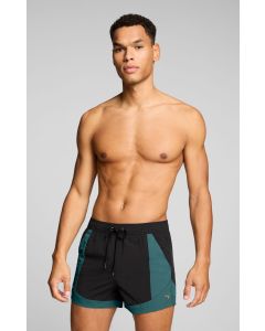 Puma Zwembroek Heren Shorts Crinkle Colour Block Zwart / Mint Jelly