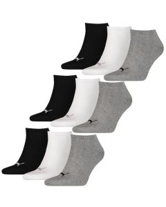 Puma Sneakersokken Plain 9-pack Zwart / Wit / Grijs