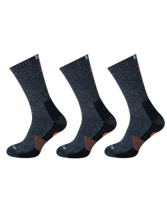 STAPP Wandelsokken Techno Bamboo 3-pack Dark Grey Orange