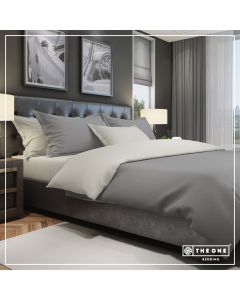 The One Dekbedovertrek Classic Dark Grey / Light Grey