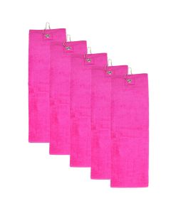 The One Golfhanddoek 40x50 cm 450 gram Magenta (5 stuks)