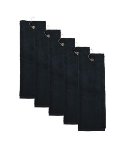 The One Golfhanddoek 40x50 cm 450 gram Zwart (5 stuks)