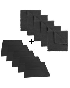 The One Keuken set - 5 x theedoek & 5 x keukendoek - Antraciet